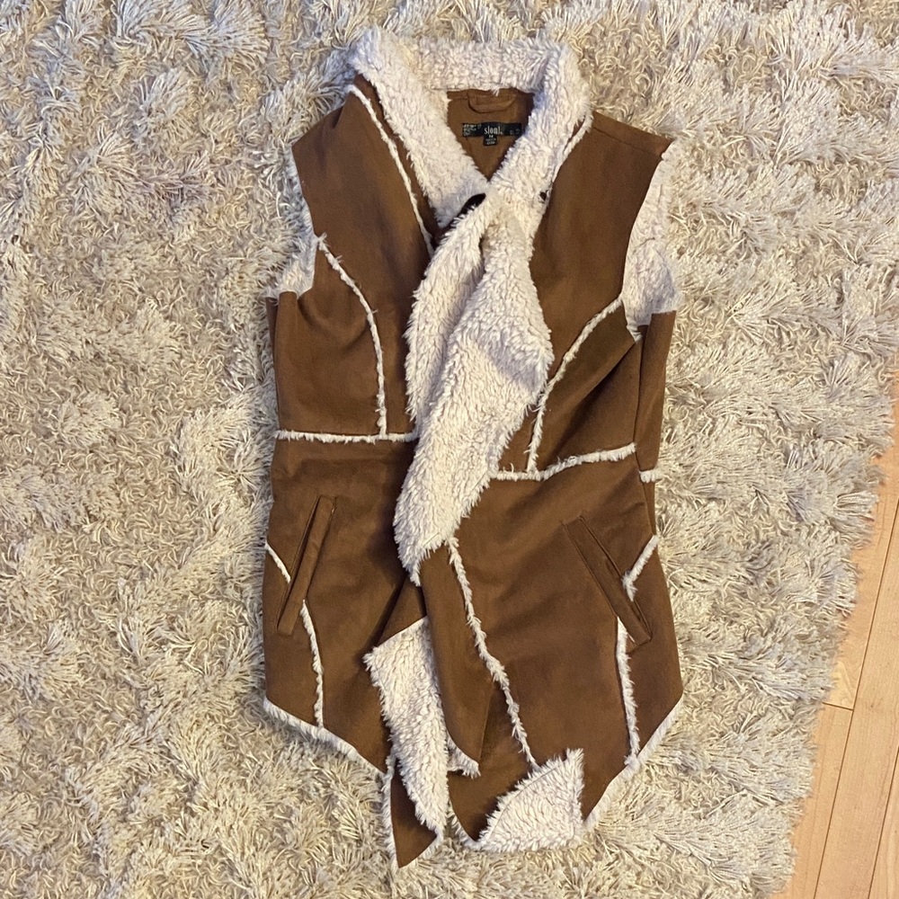 Cozy Brown Faux Fur Shearling Vest